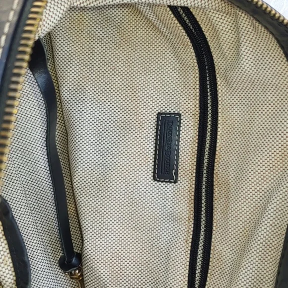 Dooney & Bourke Classic Cream Signature Canvas and Black Leather Baguette Bag - Picture 15 of 17